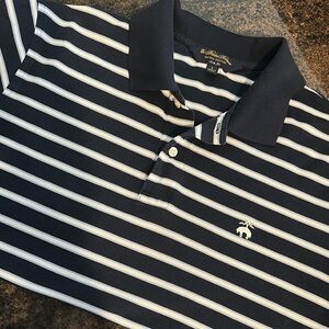 Brooks Brothers supima cotton Blue & White Polo slim fit Shirt Large